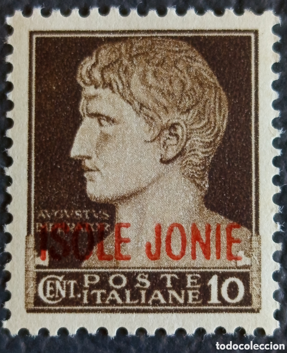 Selos: Italia 1941 Isole Jonie 10c Augusto Sopra Roja Scott N19 Sassone GE2 MNH