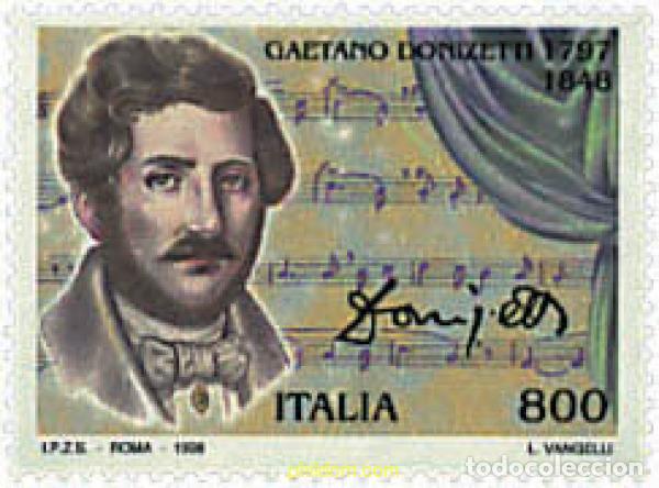 Sellos: 35645 MNH ITALIA 1998 150 ANIVERSARIO DE LA MUERTE DEL COMPOSITOR GAETANO DONIZETTI