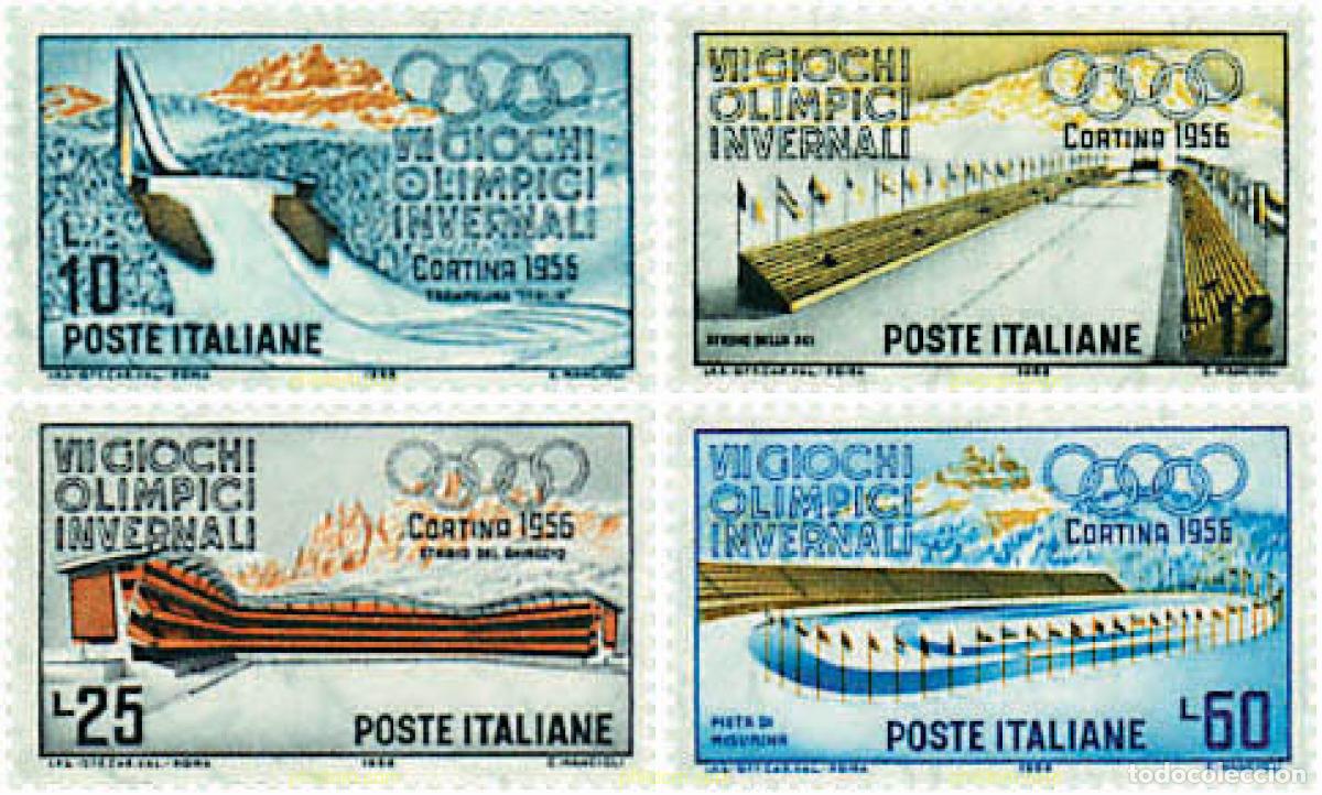 Sellos: 72447 MNH ITALIA 1956 7 JUEGOS OLIMPICOS INVIERNO CORTINA D AMPEZZO 1956
