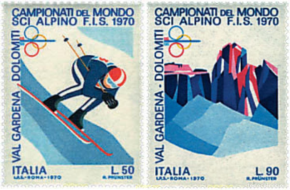 Timbres: 281262 HINGED ITALIA 1970 CAMPEONATOS DEL MUNDO DE ESQUI ALPINO
