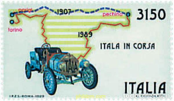 Sellos: 48656 MNH ITALIA 1989 82 ANIVERSARIO DEL RALLY PARIS-PEKING