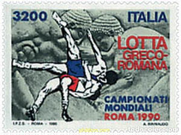Sellos: 67076 MNH ITALIA 1990 CAMPEONATOS DEL MUNDO DE LUCHA GRECOROMANA