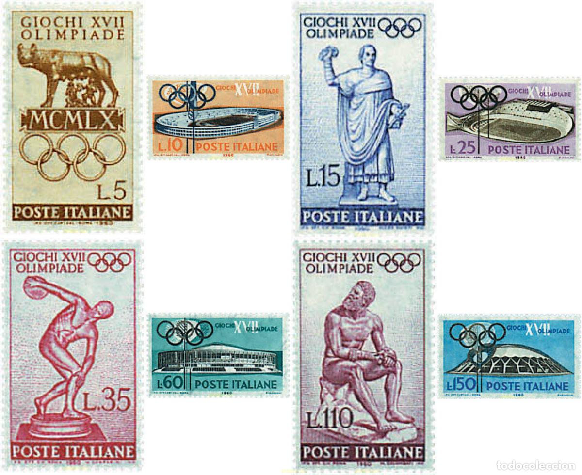 Sellos: 229657 HINGED ITALIA 1960 17 JUEGOS OLIMPICOS VERANO ROMA 1960