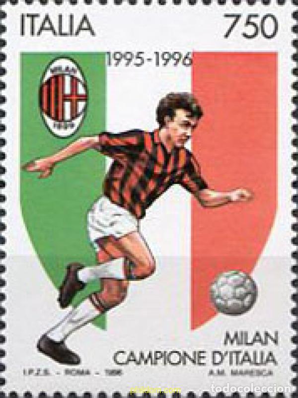 Sellos: 67103 MNH ITALIA 1996 MILAN CAMPEON DE ITALIA DE FUTBOL