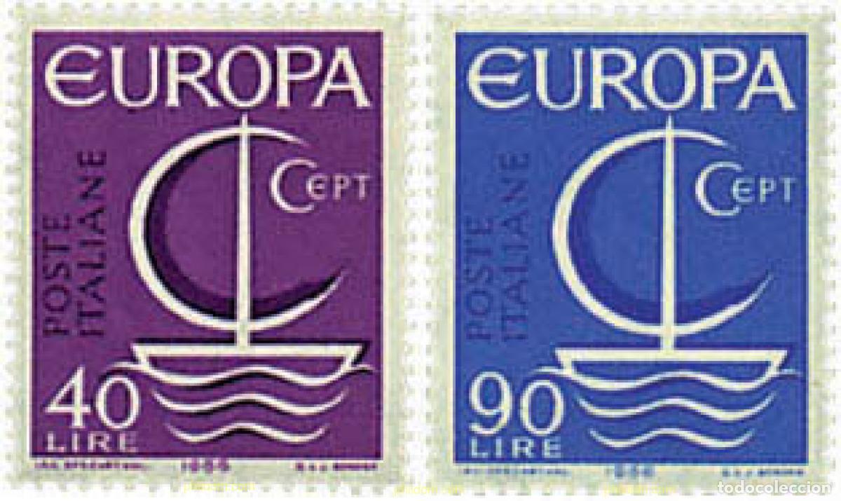 Sellos: 62110 MNH ITALIA 1966 EUROPA CEPT. NAVIO EUROPA