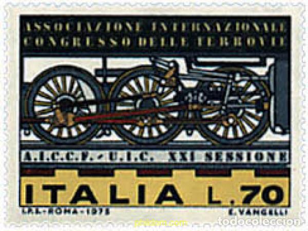 Sellos: 55305 MNH ITALIA 1975 CONGRESO FERROVIARIO