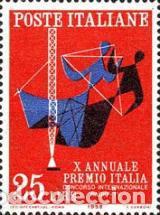 Sellos: ITALIA, 1958 SW1003 &rdquo;Premio intern. Radiotelevisi&oacute;n Italiana&rdquo;./ Nuevo, sin charnela. MNH.