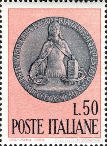 Sellos: Italia 1969 Scott 999 Sello ** Centenario Ragioneria Generale dello Stato Michel 1294 Yvert 1033