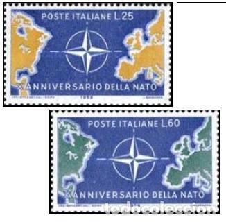 Sellos: ITALIA, 1959 SW1008/09 &rdquo;X Aniv. de la OTAN&rdquo;./ Nuevo, sin charnela. MNH.