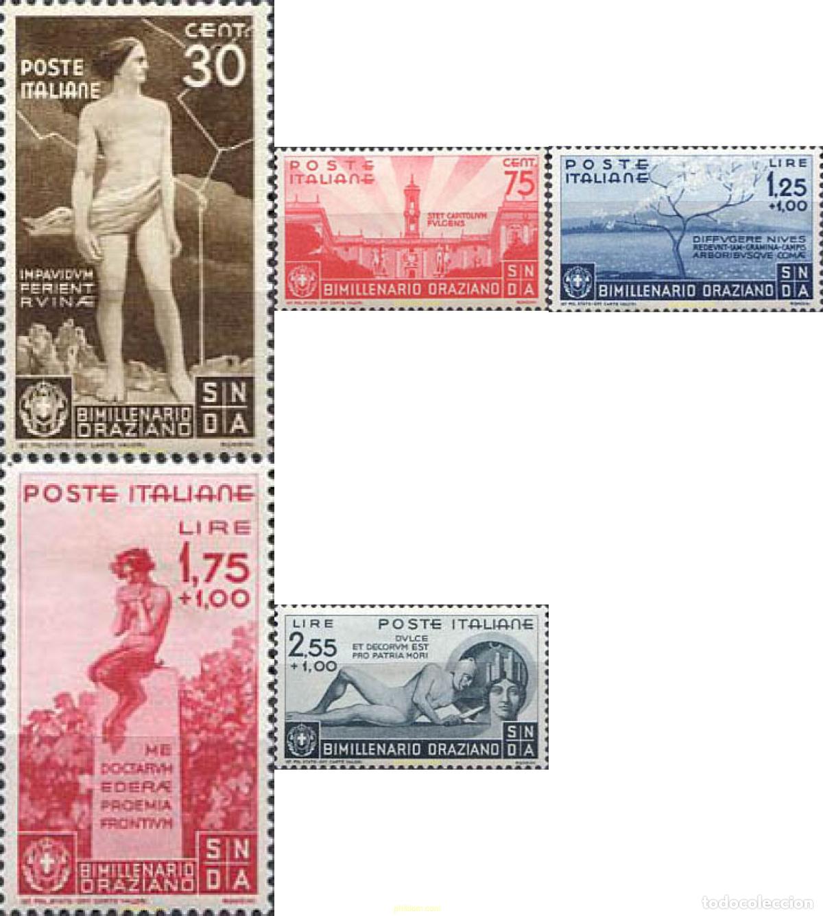 Sellos: 217097 HINGED ITALIA 1936 BIMILENARIO DEL NACIMIENTO DE HORACIO