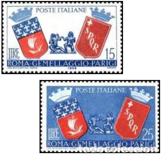 Sellos: ITALIA, 1959 SW1010/11 &rdquo;Lazos culturales Par&iacute;s - Roma&rdquo;./ Nuevo, sin charnela. MNH.