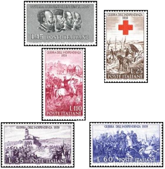 Sellos: ITALIA, 1959 SW1020/24 &rdquo;Centenario de la guerra de independencia&rdquo;./ Nuevo, sin charnela. MNH.
