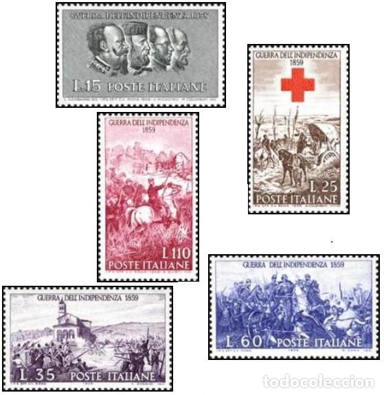 Sellos: ITALIA, 1959 SW1020/24 &rdquo;Centenario de la guerra de independencia&rdquo;./ Nuevo, sin charnela. MNH.