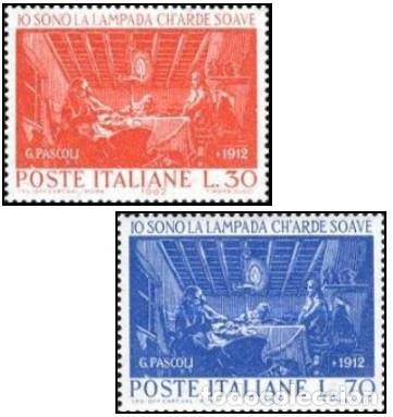 Sellos: ITALIA, 1962 SW1093/94 &rdquo;Giovanni Pascoli, poeta&rdquo;./ Nuevo, sin charnela. MNH.
