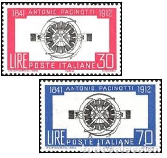 Sellos: ITALIA, 1962 SW1096/97 &rdquo;Antonio Pacinotti, f&iacute;sico&rdquo;./ Nuevo, sin charnela. MNH.