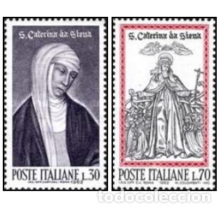 Sellos: ITALIA, 1962 SW1098/99 &rdquo;Santa Catalina de Siena&rdquo;./ Nuevo, sin charnela. MNH.