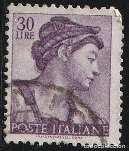Sellos: Italia 1961 Scott 819 Sello &ordm; Arte Pintura Dibujos Capilla Sixtina de Michelangelo Eritrean Sybil