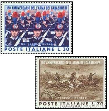 Sellos: ITALIA, 1964 SW1137/38 &rdquo;Cuerpo de Carabinieri&rdquo;./ Nuevo, sin charnela. MNH.