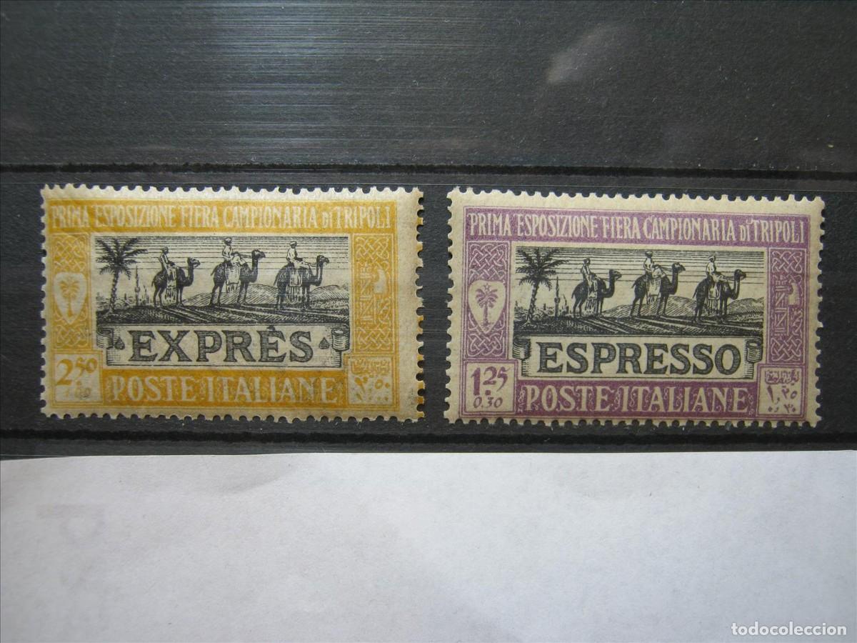 Briefmarken: TR&Iacute;POLI ITALIA EXPRESO 1910 SERIE YVERT 1/2 MH* LUJO.