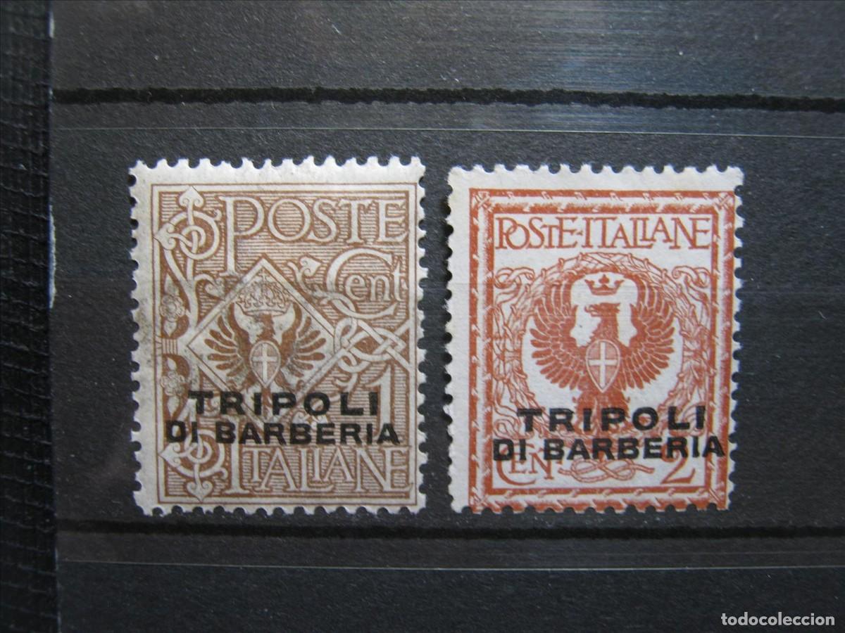 Briefmarken: TR&Iacute;POLI ITALIA OCUPACI&Oacute;N ITALIANA 1910 YVERT 9 Y 10 MNH** Y (*) LUJO.