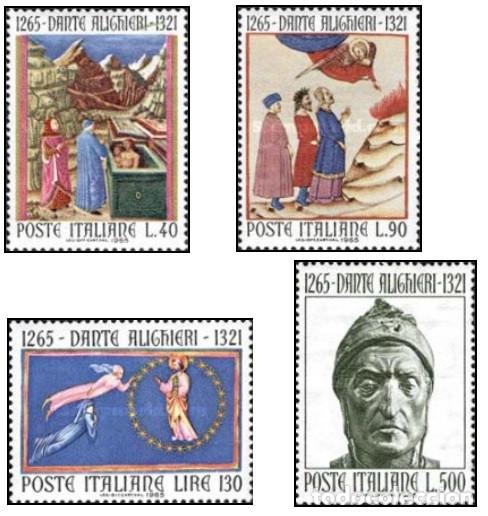 Sellos: ITALIA, 1965 SW1164/67 &rdquo;Dante Aligheri, escritor y poeta&rdquo;./ Nuevo, sin charnela. MNH.