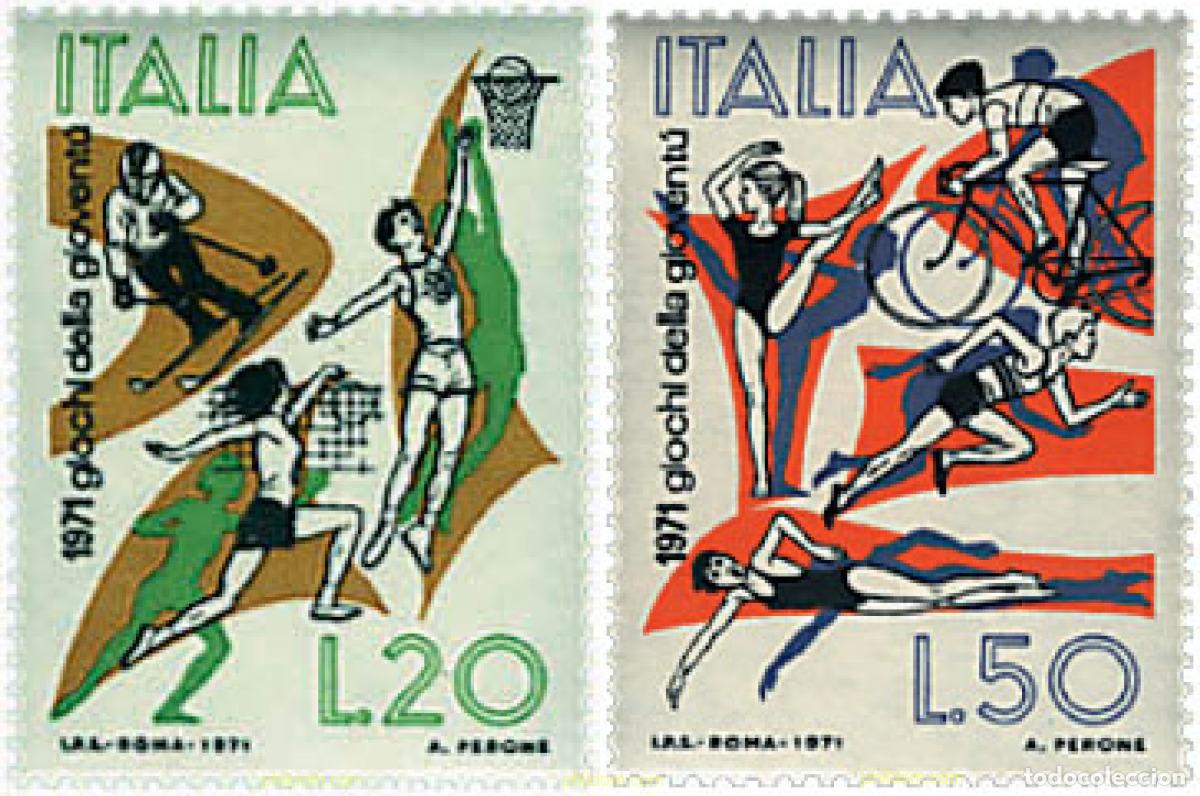 Sellos: 229659 HINGED ITALIA 1971 JUEGOS DEPORTIVOS DE LA JUVENTUD