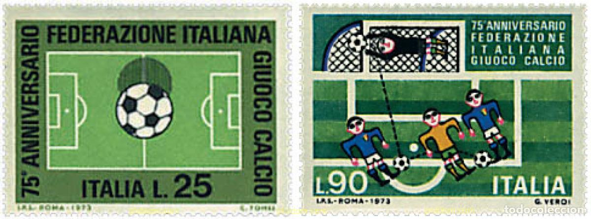 Francobolli: 281258 HINGED ITALIA 1973 75 ANIVERSARIO DE LA FEDERACION ITALIANA DE FUTBOL