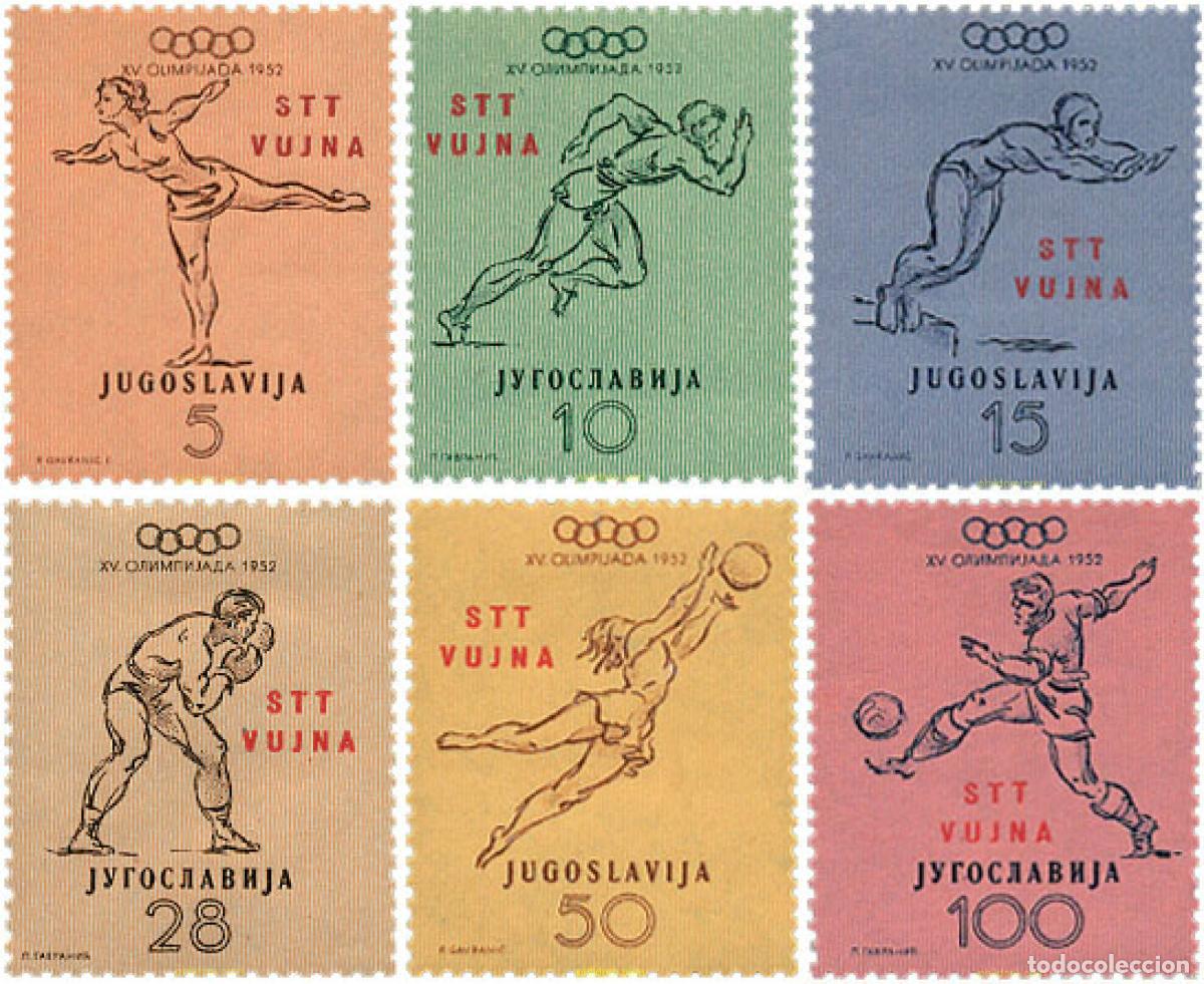 Sellos: 48317 MNH TRIESTE Zona B 1952 15 JUEGOS OLIMPICOS VERANO HELSINKI 1952