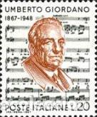 Sellos: ITALIA, 1967 SW1217 &rdquo;Umberto Giordano, compositor&rdquo;./ Nuevo, sin charnela. MNH.