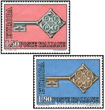Sellos: ITALIA, 1968 SW1248/49 &rdquo;Tema Europa&rdquo;./ Nuevo, sin charnela. MNH.