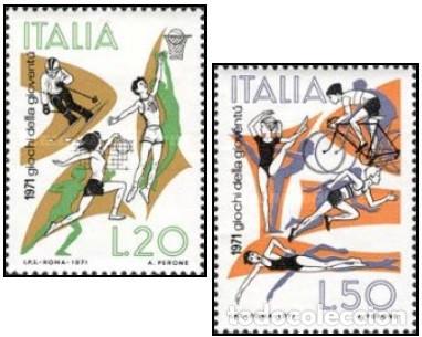 Sellos: ITALIA, 1971 SW1317/18 &rdquo;Juegos deportivos de la juventud&rdquo;./ Nuevo, sin charnela. MNH.