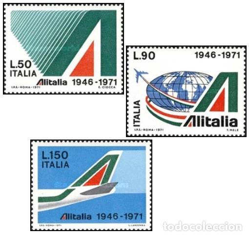 Sellos: ITALIA, 1971 SW1319/21 &rdquo;L&iacute;neas A&eacute;reas italianas - Alitalia&rdquo;./ Nuevo, sin charnela. MNH.