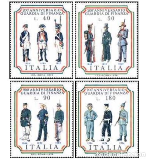 Sellos: ITALIA, 1974 SW1423/26 &rdquo;Uniformes del servicio de aduanas&rdquo;./ Nuevo, sin charnela. MNH.