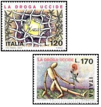 Sellos: ITALIA, 1977 SW1536/37 &rdquo;Lucha contra la Droga&rdquo;./ Nuevo, sin charnela. MNH.