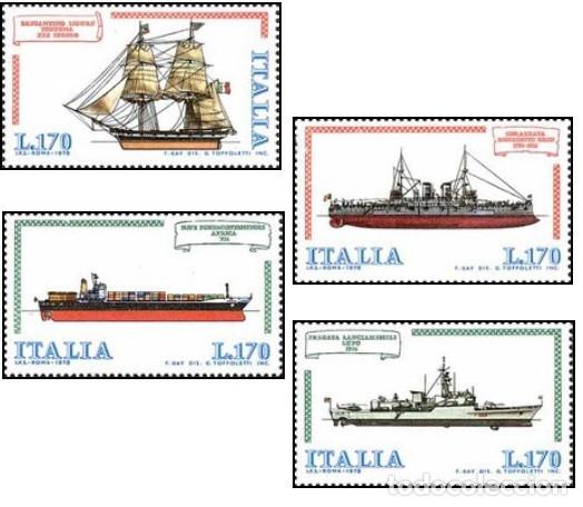 Sellos: ITALIA, 1978 SW1585/88 &rdquo;Historia naviera italiana&rdquo;./ Nuevo, sin charnela. MNH.