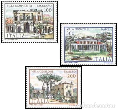Sellos: ITALIA, 1981 SW1755/57 &rdquo; Villas de la Campagna&rdquo;./ Nuevo, sin charnela. MNH.