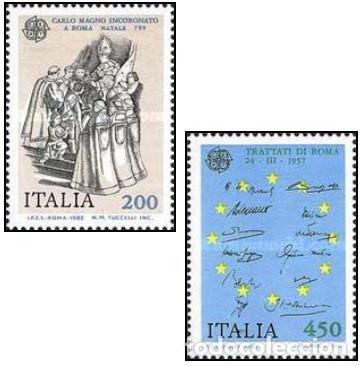 Sellos: ITALIA, 1982 SW1774/75 &rdquo;Tema Europa: Acontecimientos hist&oacute;ricos&rdquo;./ Nuevo, sin charnela. MNH.