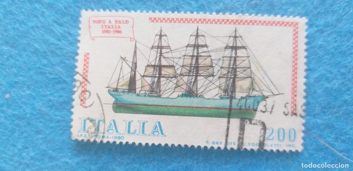 Sellos: Usado. Sello de Italia. Yvert n&ordm; 1462. Barco a vela