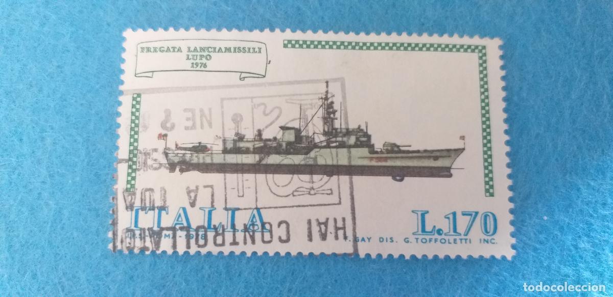 Sellos: Usado. Sello de Italia. A&ntilde;o 1978. Yvert n&ordm; 1342. Barco a vela