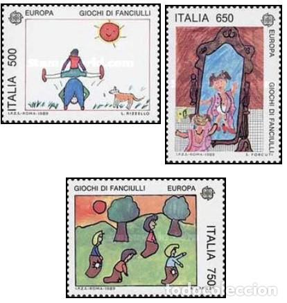 Sellos: ITALIA, 1989 SW2055/57 &rdquo;Tema &rdquo;Europa&rdquo;: Juegos infantiles&rdquo;./ Nuevo, sin charnela. MNH.