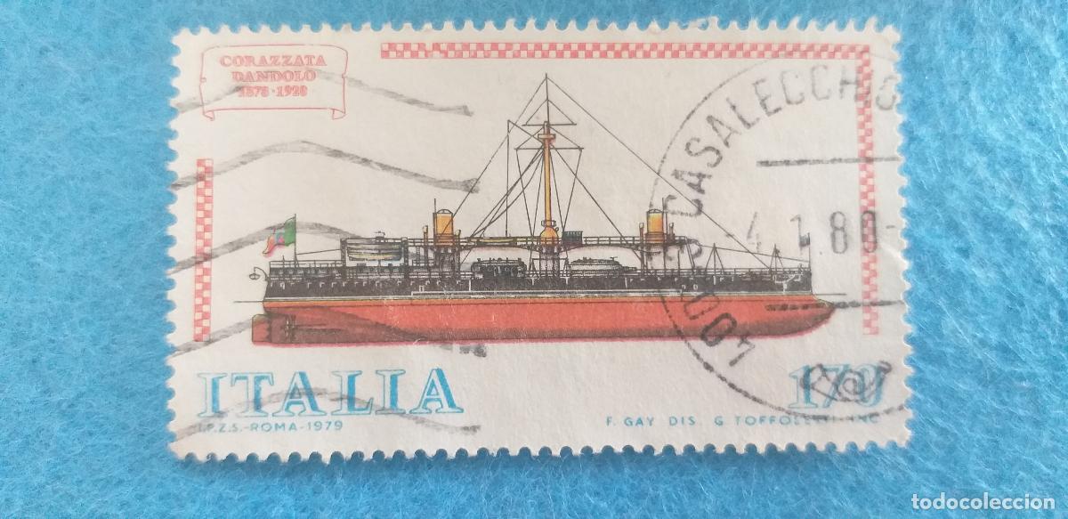 Sellos: Usado. Sello de Italia. YVERT N&ordm; 1405. A&Ntilde;O 1979. BARCOS. CONSTRUCCION NAVAL