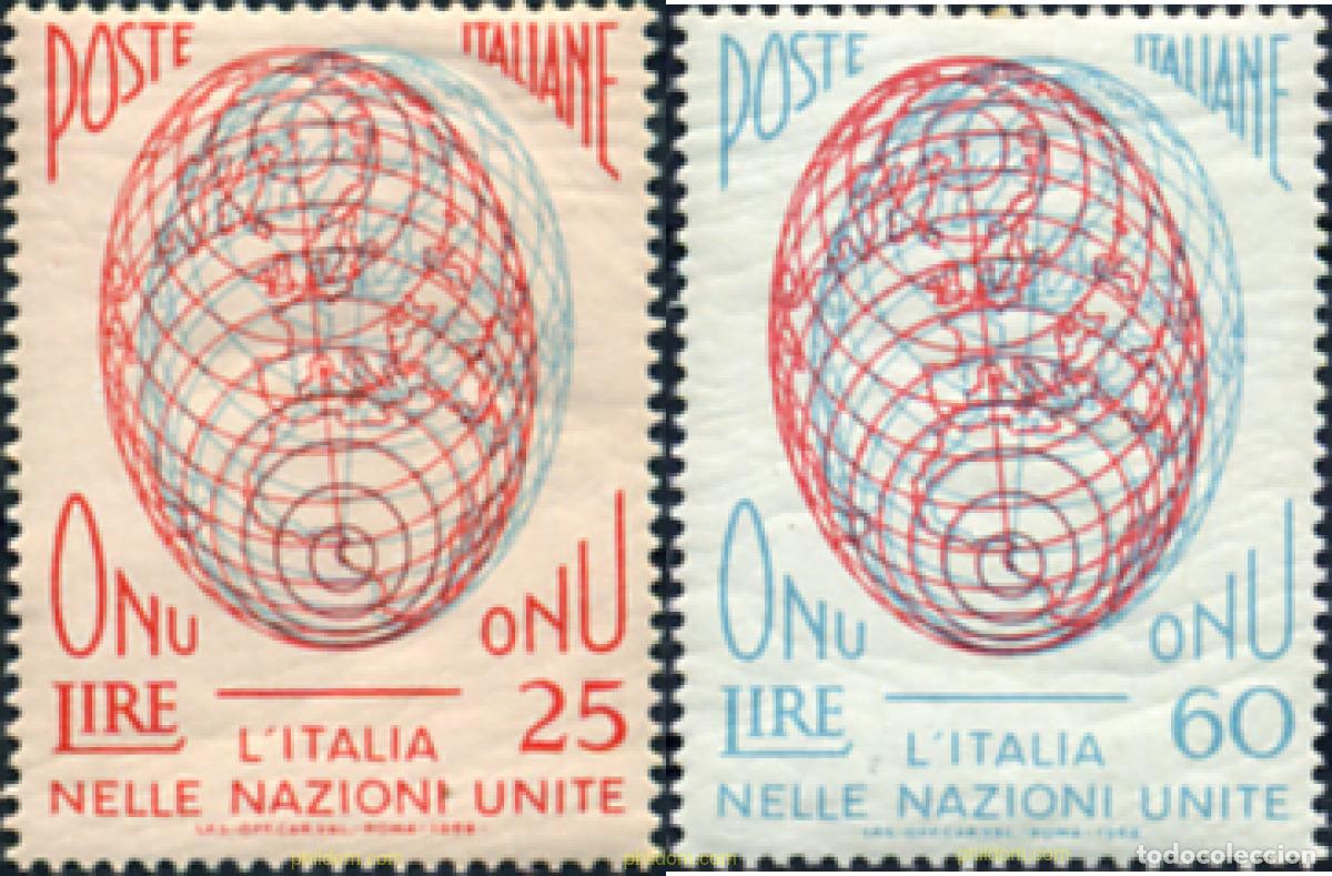 Sellos: 130443 MNH ITALIA 1956 ADMISION DE ITALIA EN LA O. N.U.