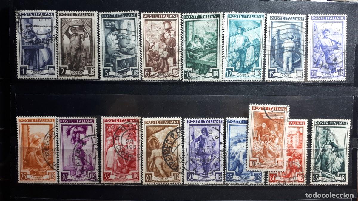 Timbres: ITALIA. A&Ntilde;O 1950. &deg;. Yvert 573/89. Bien centrado