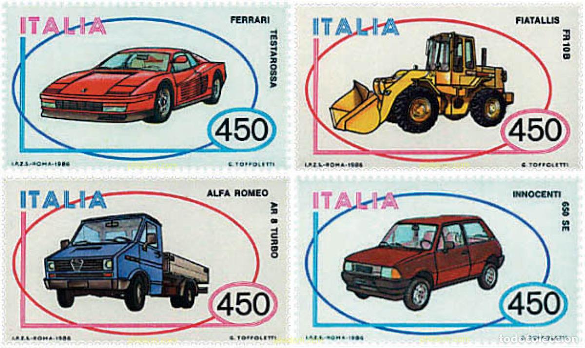 Stamps: 42302 MNH ITALIA 1986 AUTOMOVILES ITALIANOS