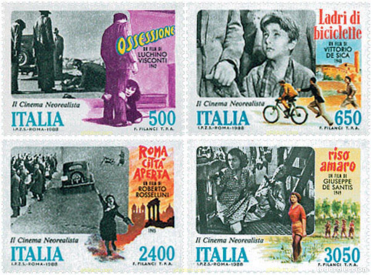 Stamps: 42304 MNH ITALIA 1988 EL CINE NEOREALISTA ITALIANO
