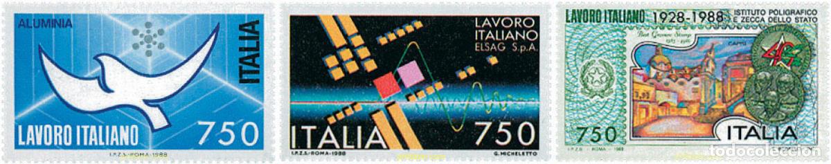 Stamps: 42305 MNH ITALIA 1988 TECNOLOGIA ITALIANA EN EL MUNDO