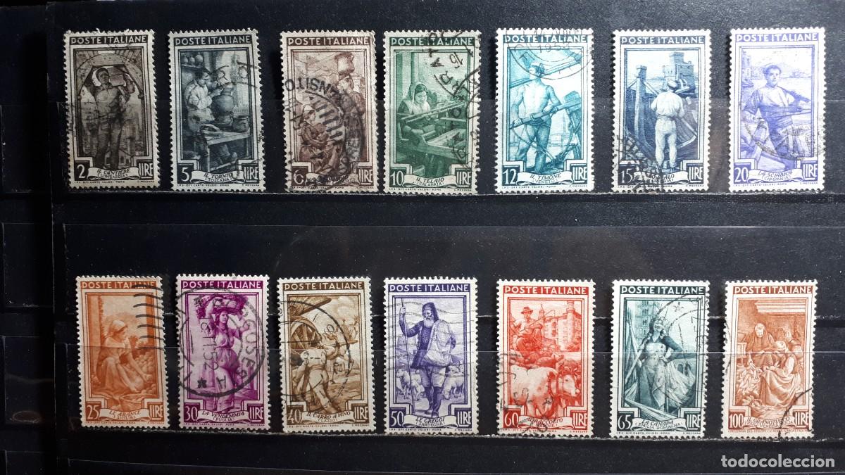 Stamps: ITALIA. A&Ntilde;O 1950. &deg;. Yvert 572/90, falta 583, 586, 590 Bien centrado