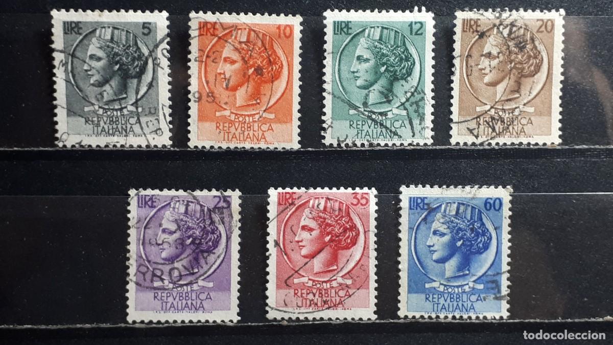 Sellos: ITALIA. A&Ntilde;O 1953. &deg;. Yvert 648/54, falta 650A y 655