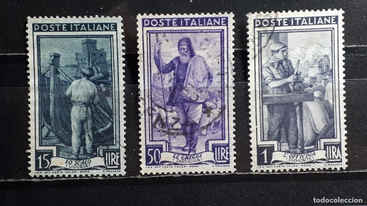 Sellos: ITALIA. A&Ntilde;O 1955. &deg;. Yvert 705, 707, 709
