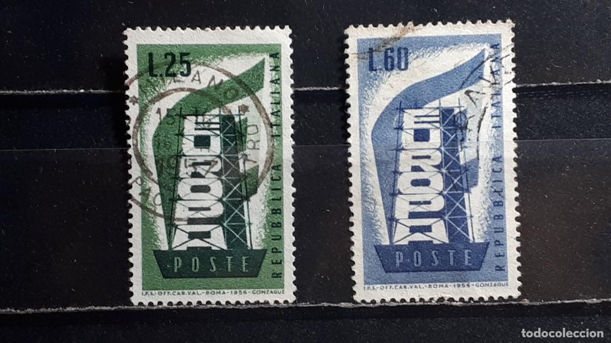 Sellos: ITALIA. A&Ntilde;O 1956. &deg;. Yvert 731/2